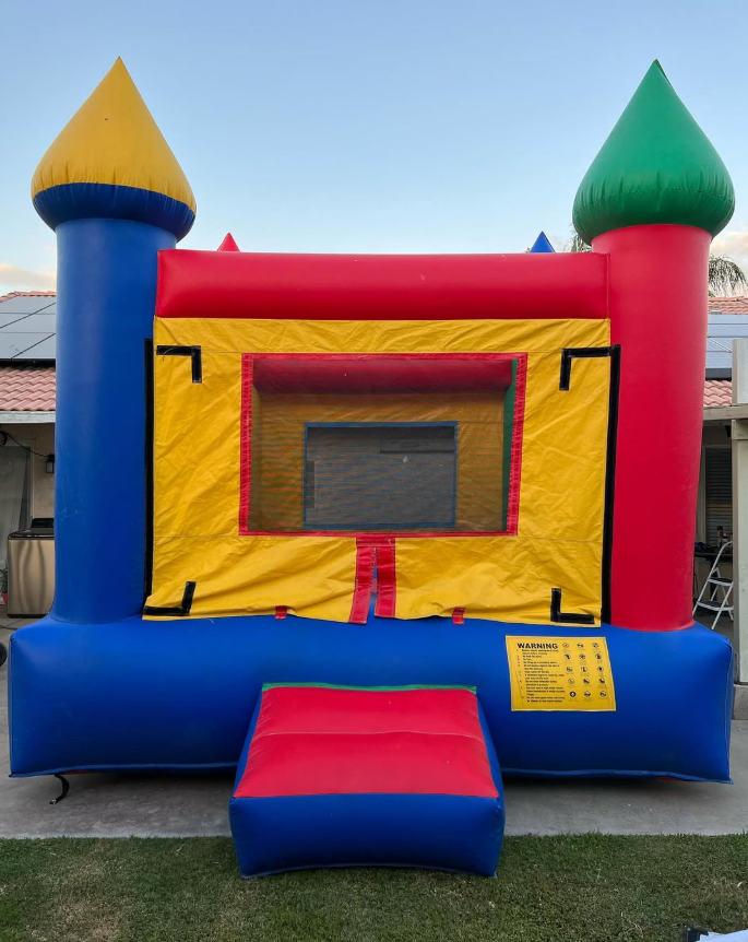 Multicolor rainbow bounce house