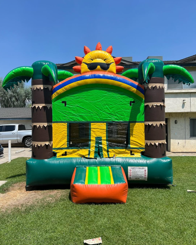 Tropical theme bounce house